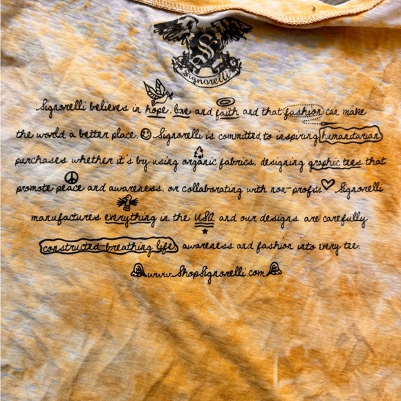 Signorelli Graphic Relaxed Yellow Cream Tee - Picture 2 of 2